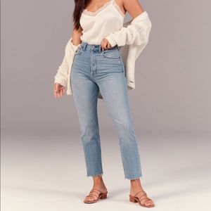 High rise ankle straight jeans curve love